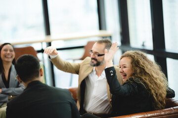 Canvas Print - business manager team are meeting to discussion talk together in modern office