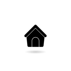 Canvas Print - Dog house icon with shadow isolated on white background