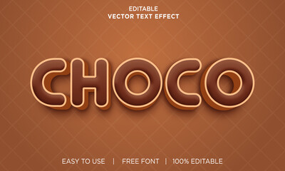 Sticker - Choco editable 3D text effect Premium Vector