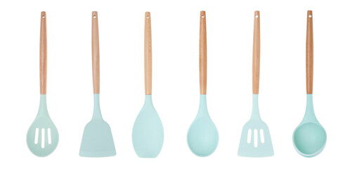 Set of kitchen tools on white background. Banner design