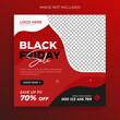 © Md - Black friday red sale banner social media vector design