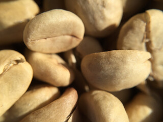 Sticker - Closeup shot of sun-drying of natural coffee