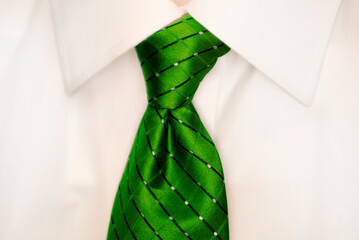 Sticker - White Shirt and Green Tie for Business or Formal Wear