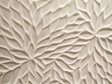 Abstract Pattern Bas-relief Of White Color Close-up.
