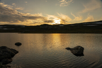 Wall Mural - sunset over the lake