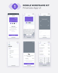 mobile app ui, ux design kit. business web site or mobile template. responsive gui layout.