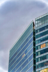 Wall Mural - Large building exterior with blue tinted glass curtain walls at Salt Lake City, Utah