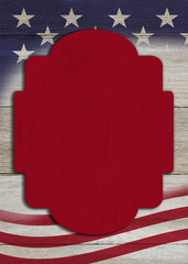Wall Mural - Patriotic frame with illustration red, white, and blue US flag