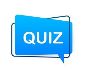 Poster - Megaphone banner - Quiz label. Vector stock illustration