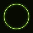 green neon circle. glowing circle on a black background. pink neon vector print.