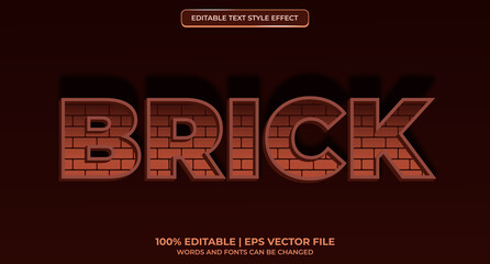 Wall Mural - Red Brick - Editable Text Effect. Brick theme style.