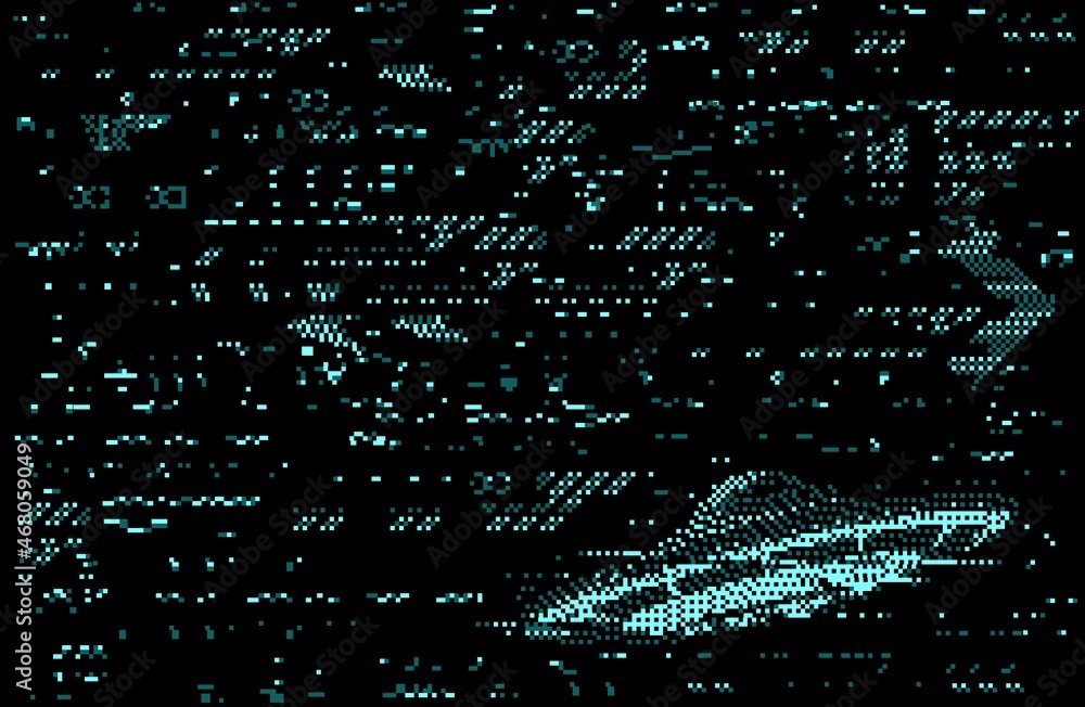 Monitor screen glitch error distortion with UFO or alien flying saucer ...