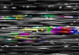 Glitch digital color distortion, lines and pixel noise. VHS video tape rewind vector background and no signal TV screen texture, television static error abstract backdrop with colorful stripes