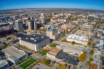 Wall Mural - Aerial View of Lincoln, Nebraska in Autumn