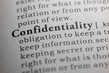 Wall Mural - Dictionary definition of confidentiality