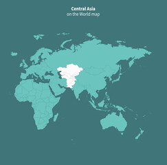 Wall Mural - central asia vector map. world map by region.