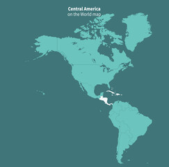 Wall Mural - central america vector map. world map by region.