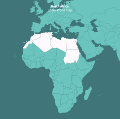 Wall Mural - north africa vector map. world map by region.