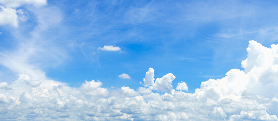 Wall Mural - panorama fluffy clouds in blue sky
