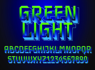Wall Mural - modern futuristic green light neon text effect