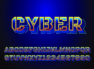 Wall Mural - modern futuristic cyber neon text effect