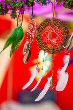 Dreamcatchers Hung By A Window With Blurry Background