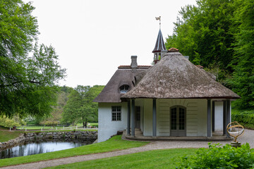 Canvas Print - View of Liselund Slotspark in Borre, Denmark