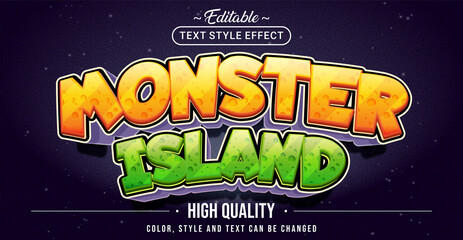 Aufkleber - Editable text style effect - Monster Island text style theme.