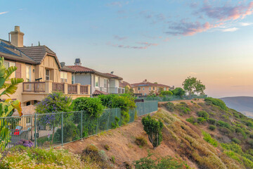 Wall Mural - Two-storey houses near the edge of a slope at San Diego, California