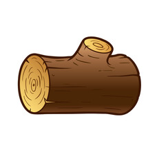 Canvas Print - simple cartoon wood log