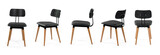 Fototapeta  - Single chair at different angles isolated on a white background . 
