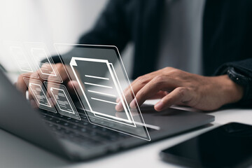 Leinwandbilder - Online documentation database, document management concept