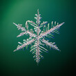snowflake crystal natural photo isolated object green background