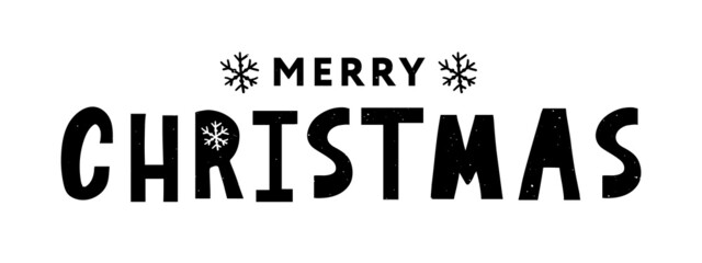 Canvas Print - Banner Merry Christmas Holiday New Year Letter font Vector illustration