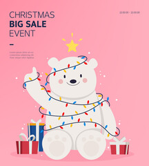 Wall Mural - Merry Christmas sale shopping template. 
