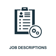 job descriptions icon. monochrome sign from digital transformation collection. creative job descript