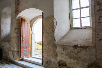 Interior of an ancient church in Brzezany. Armenian Church