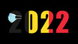 2022 with flag of Belgium and medical mask for protection against covid on black background