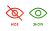 Hide and show vector icons with eye.