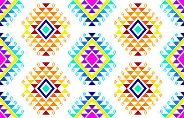 Geometric ethnic pattern design. Aztec fabric carpet mandala ornament boho chevron textile decoration wallpaper. Tribal turkey African Indian traditional embroidery vector illustrations background 