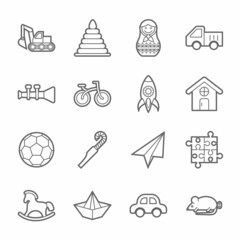 Outline toys icons