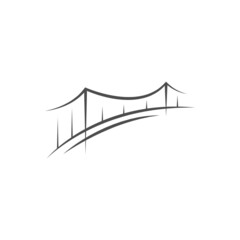 Wall Mural - Bridge Logo Template vector icon illustration