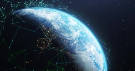 modern network connections over earth