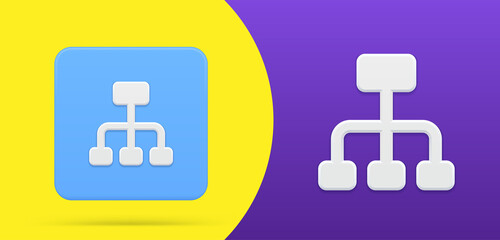 Network scheme simple 3d icon button vector illustration internet connection structure communication