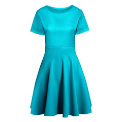 With these Front View Excellent Flare Dress Mockup In Scuba Blue Color, you don’t have to wait for your brand or logo to be done. Simply add your graphic and it is ready..