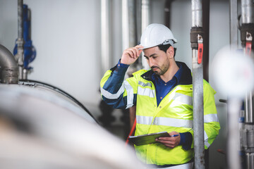 Wall Mural - engineer inspection control person working for industry safety, professional technician in factory