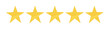 © Mizurova - Five yellow stars in one row. Isolated on white. Website and application design. Rating and reviews about delivery, hotels, services. Vector illustration. Flat