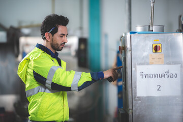 Wall Mural - professional technician engineer working to control electrical power and safety service