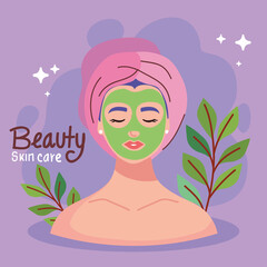 Sticker - poster of beauty skin care