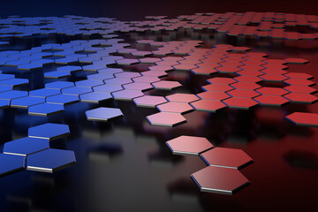 Wall Mural - abstract background of hexagon. 3d wallpaper design. 3d rendering.